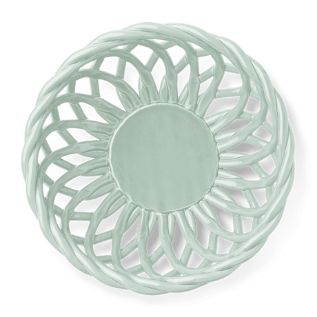 "OCTAEVO" Sicilia Ceramic Basket Large - light mint -