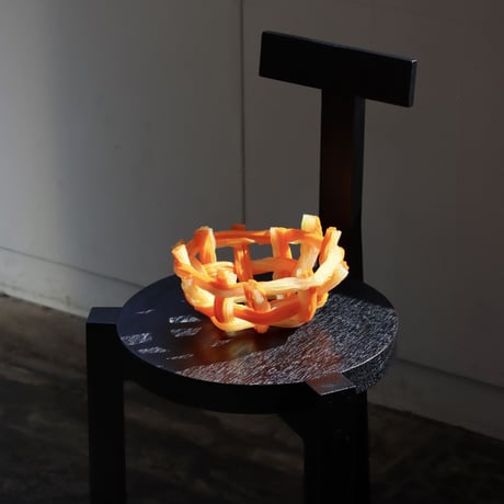 " Take 5 Rubber " Rope Basket S - neon orange&neon yellow