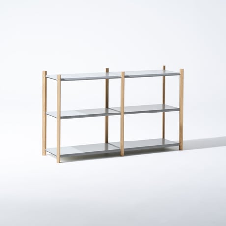 “Fulcrum" Baguette shelf - 6shelves - silver 「3段×2列」