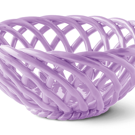 "OCTAEVO" Sicilia Ceramic Basket Large - lilac -