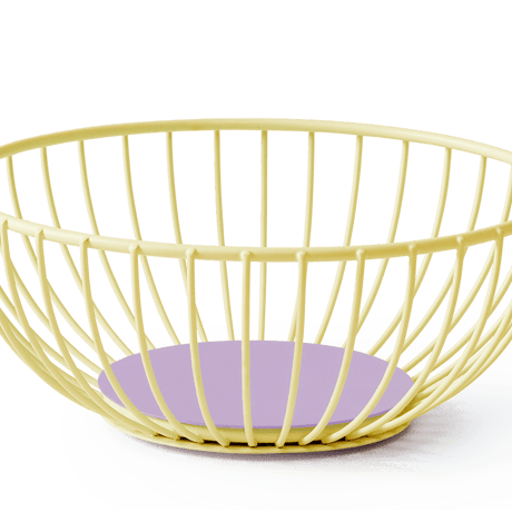 "OCTAEVO" Iris Wire Basket Small - yellow/lilac -