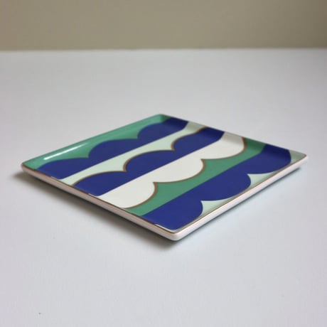"OCTAEVO" Ceramic Tray - Riviera Wave blue  -