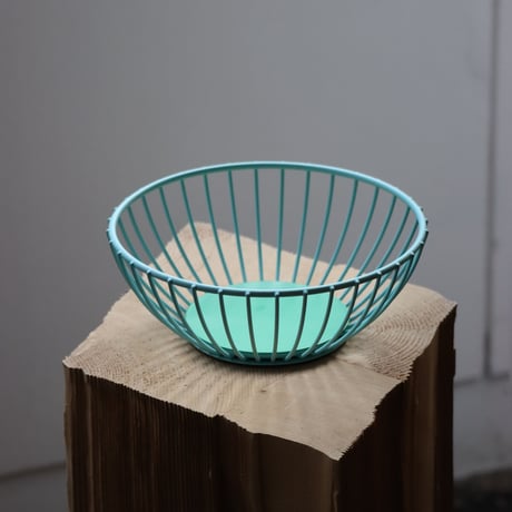 "OCTAEVO" Iris Wire Basket Small - light blue/green -
