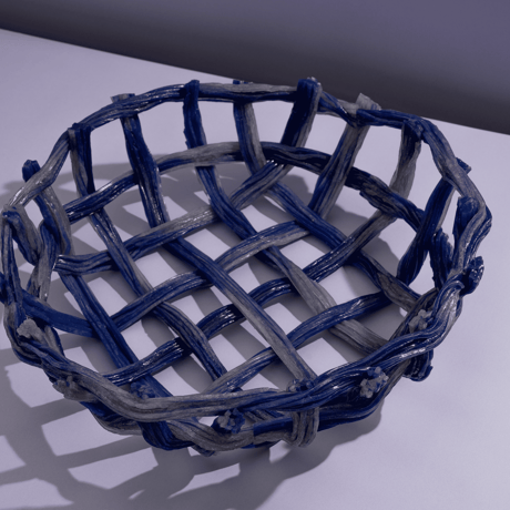 " Take 5 Rubber " Rope Basket L - Violet+Gray