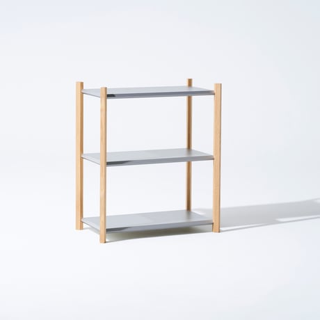 “Fulcrum" Baguette shelf - 3shelves - silver 「3段×1列」