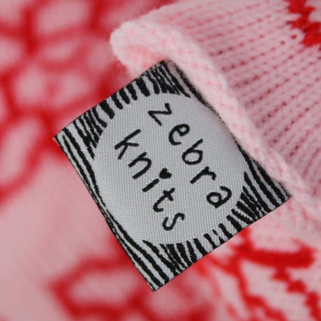 "Zebra Knits" MAISIE DAISY - Baby Pink & Cherry - (SMALL)