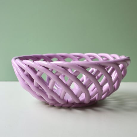 "OCTAEVO" Sicilia Ceramic Basket Large - lilac -