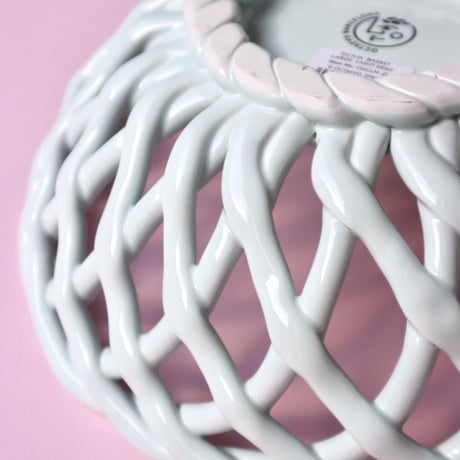 "OCTAEVO" Sicilia Ceramic Basket Large - light mint -