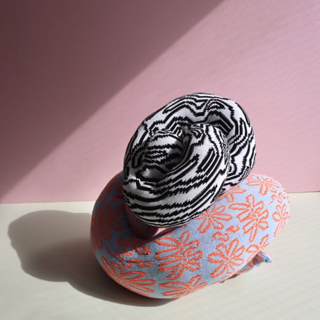 "Zebra Knits" LILY - Sky Blue & Tango - (BIG)