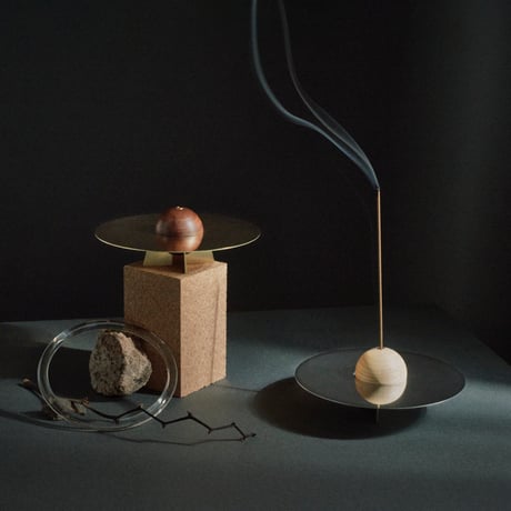 “ERINA CALDEIRA STUDIO" SPACE. incense stand / お香立て - Beech & Stainless Steel