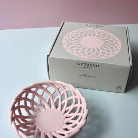 "OCTAEVO" Sicilia Ceramic Basket Small - pink -