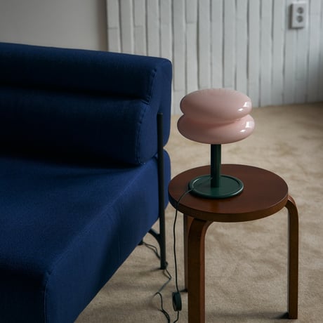 "ILKW." SNOWMAN 22 TABLE - PEACH & DEEP GREEN