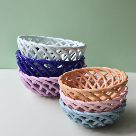 "OCTAEVO" Sicilia Ceramic Basket Large - dark blue -