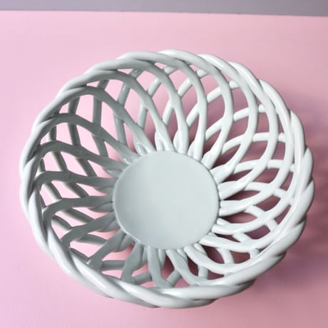 "OCTAEVO" Sicilia Ceramic Basket Large - light mint -
