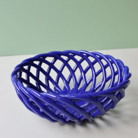 "OCTAEVO" Sicilia Ceramic Basket Large - dark blue -