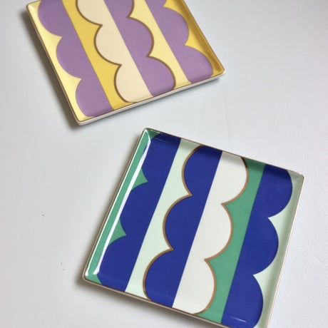 "OCTAEVO" Ceramic Tray - Riviera Wave blue  -