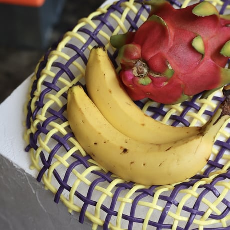 " Take 5 Rubber " Single Basket L - Yellow+Purple