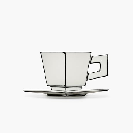 " SERAX " Carte Blanche - Cappuccino cup with saucer white - black