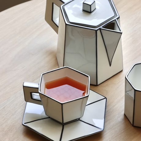 " SERAX " Carte Blanche - Tea pot white - black Carte Blanche