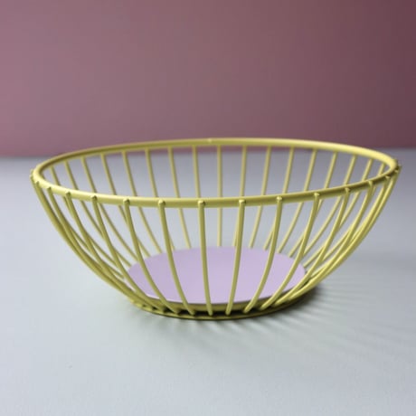 "OCTAEVO" Iris Wire Basket Small - yellow/lilac -