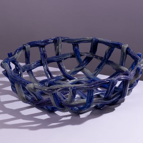 " Take 5 Rubber " Rope Basket L - Violet+Gray