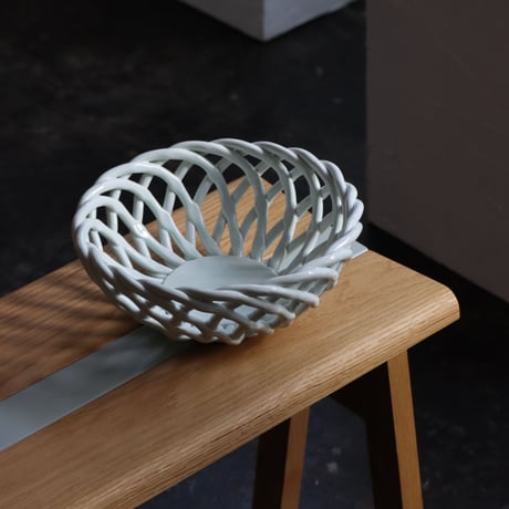 "OCTAEVO" Sicilia Ceramic Basket Large - light mint -