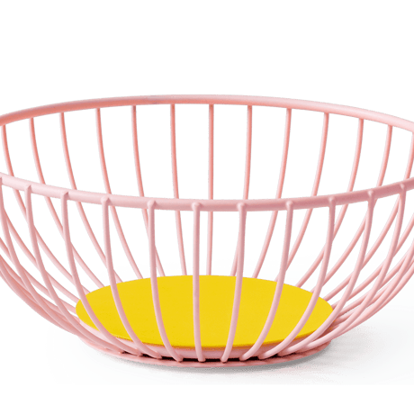 "OCTAEVO" Iris Wire Basket Small - pink/yellow -