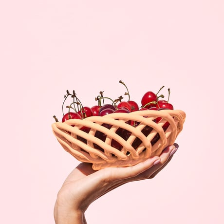 "OCTAEVO" Sicilia Ceramic Basket Small - tangerine -