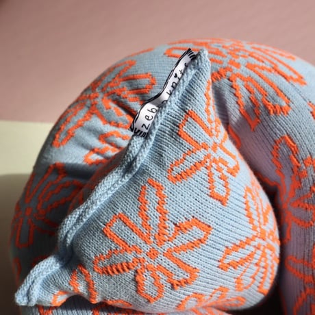 "Zebra Knits" LILY - Sky Blue & Tango - (BIG)