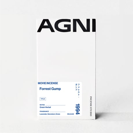 " AGNI TOKYO " Incense - Forrest Gump / フォレスト・ガンプ