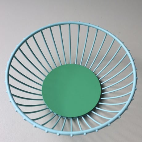 "OCTAEVO" Iris Wire Basket Small - light blue/green -