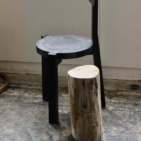 " OAK ” Petrified Wood Stool #003