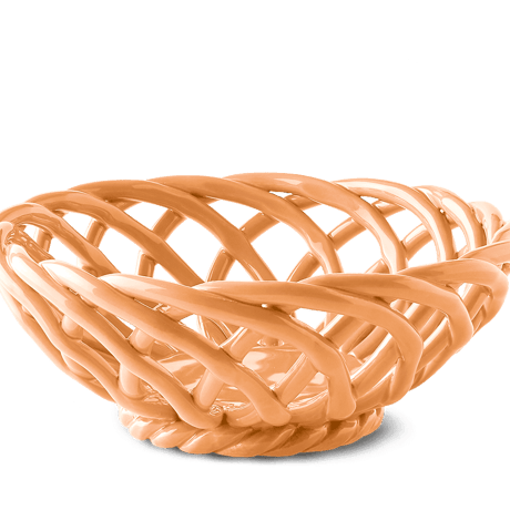 "OCTAEVO" Sicilia Ceramic Basket Small - tangerine -