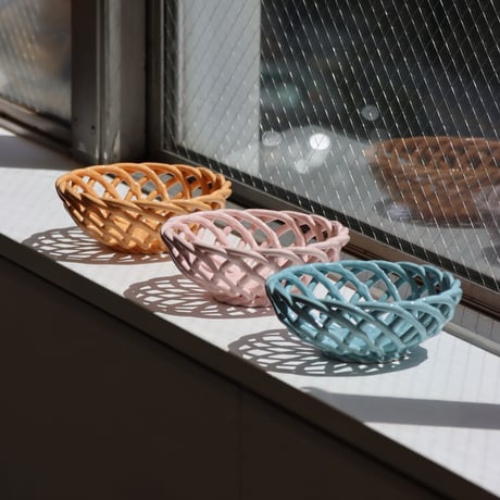 "OCTAEVO" Sicilia Ceramic Basket Small - tangerine -