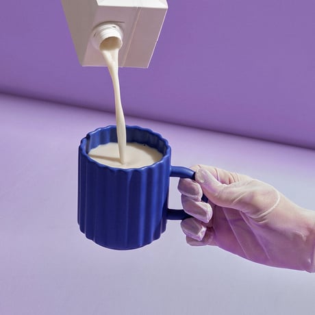 "FORM & SEEK" Ripple Mugs SET - Cobalt -