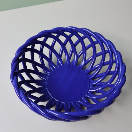 "OCTAEVO" Sicilia Ceramic Basket Large - dark blue -