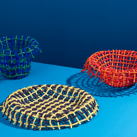 " Take 5 Rubber " Single Basket L - Yellow+Purple