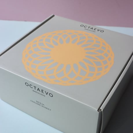 "OCTAEVO" Sicilia Ceramic Basket Small - tangerine -