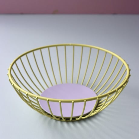 "OCTAEVO" Iris Wire Basket Small - yellow/lilac -