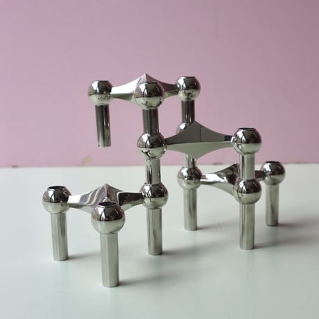 "STOFF NAGEL" Candle holder - chrome -