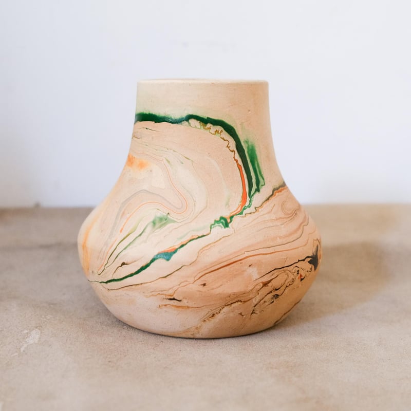 NEMAJI POTTERY green 花瓶 USA製 NEMADJI POTTERY ネマジポッタリー フラワーベース 花瓶