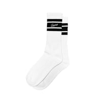 STRIPE CREW SOCKS  (White/Black)