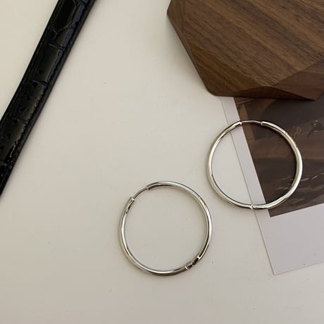 キャッチレス HOOP ピアス 2カラー