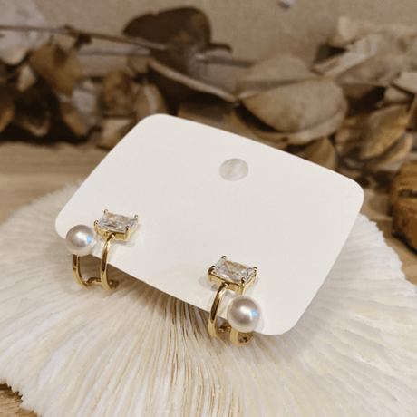 zirconia pearl ピアス　イヤリング