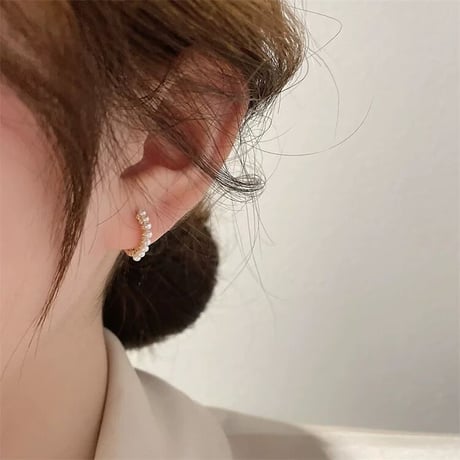 thin pearl ピアス　イヤリング