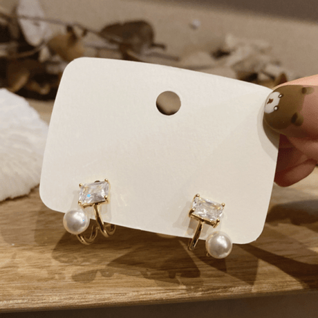 zirconia pearl ピアス　イヤリング