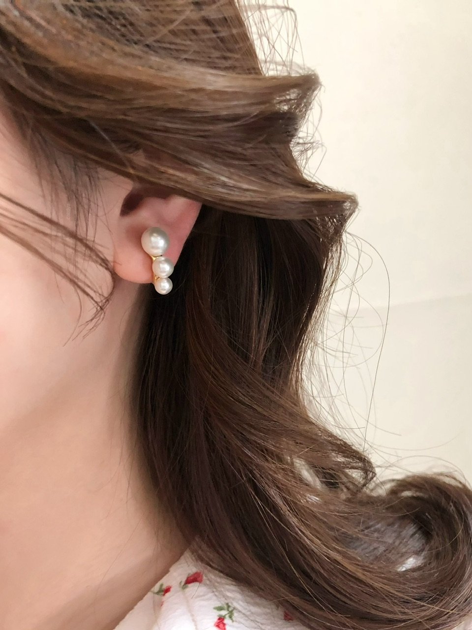 3連パール イヤリング | Cattlya