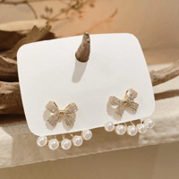 ribbon pearl ピアス