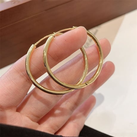 キャッチレス HOOP ピアス 2カラー