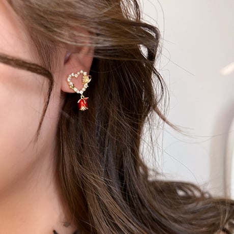Rose Heart ピアス イヤリング